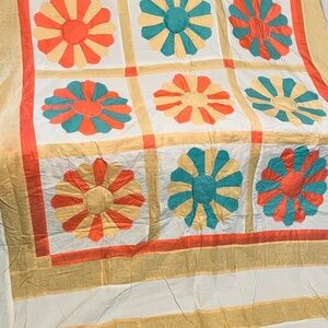 Floral Patchwork Quilt Top only- Multicolor S/ W-63’by L-82’ Twin size